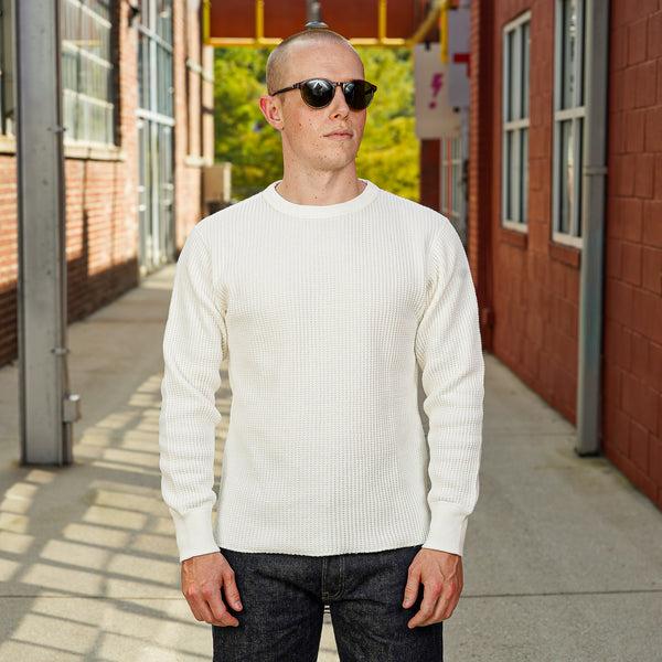 guilty parties UES Big Waffle Thermal Shirt - Off White