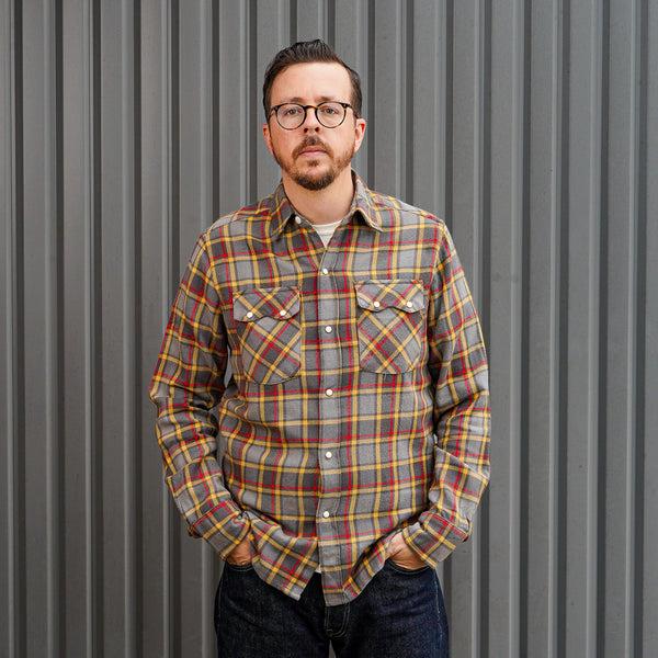 guilty parties Wythe Flannel Pearlsnap Shirt - Dusk Plaid