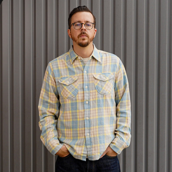 guilty parties Wythe Flannel Workshirt - Sand Dunes Sunrise