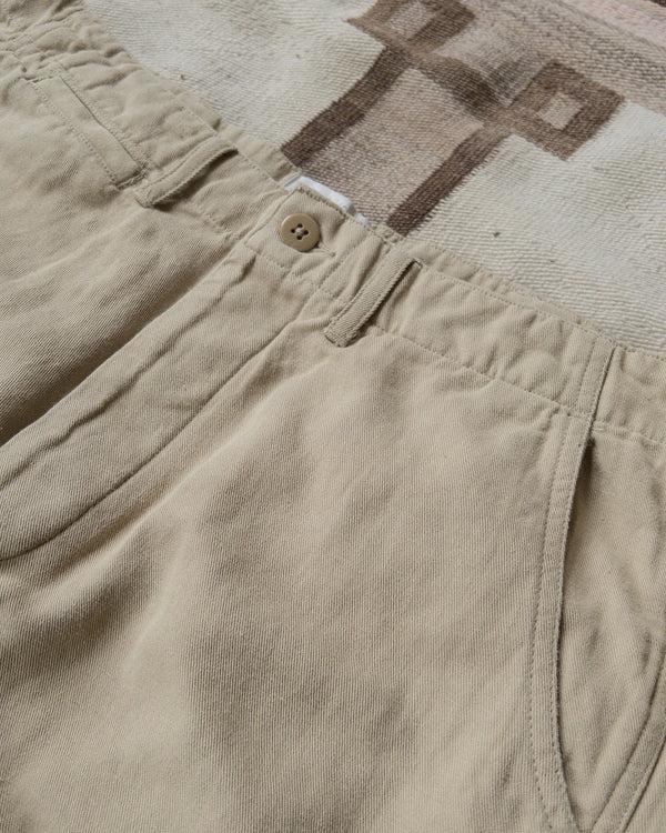 Guilty Parties Wythe Flat Front Cotton Linen Twill Chino - Camp Khaki
