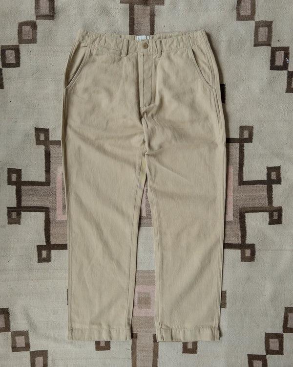 guilty parties Wythe Flat Front Cotton Linen Twill Chino - Camp Khaki