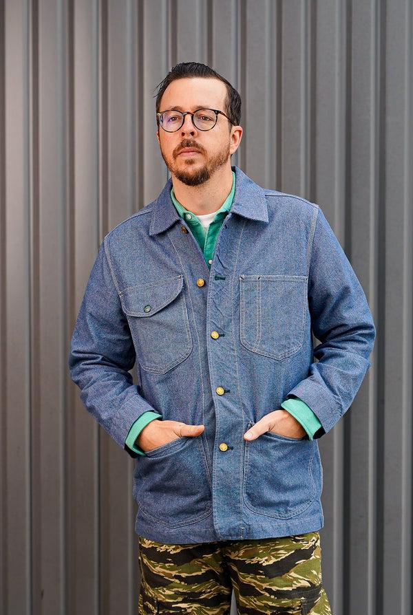 Guilty Parties Wythe Heavyweight Pinpoint Canvas Barn Jacket - Blue