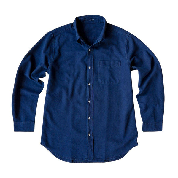 Guilty Parties Wythe Indigo Dyed Button Down Shirt - Rinsed Indigo
