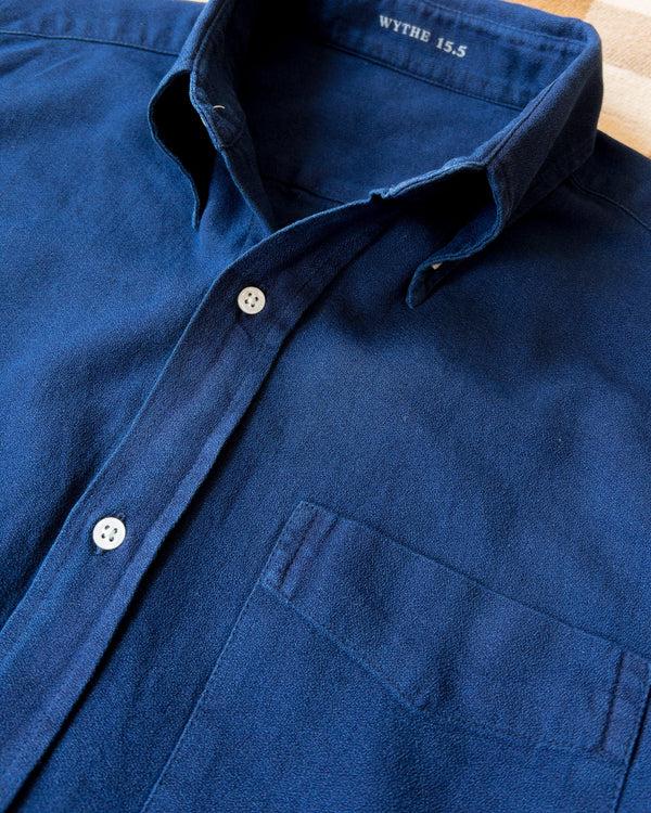 Guilty Parties Wythe Indigo Dyed Button Down Shirt - Rinsed Indigo