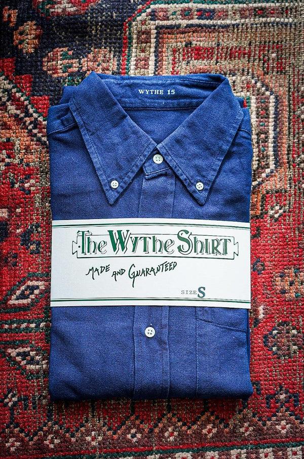 guilty parties Wythe Indigo Dyed Button Down Shirt - Rinsed Indigo
