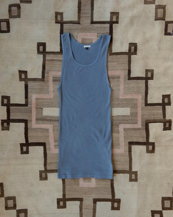 guilty parties Wythe Tubular Cotton Ribbed Tank Top - Indigo