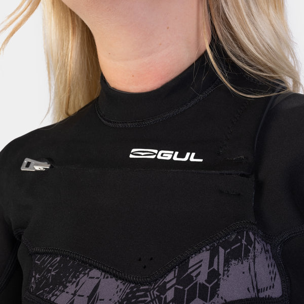 Gul Response Echo 3/2mm Blindstitched Ladies Steamer Black/BrokenPalm