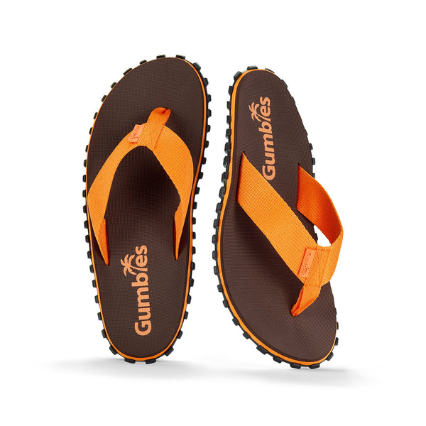 Gumbies Duckbill Flip-Flops - Men's - Brown & Orange