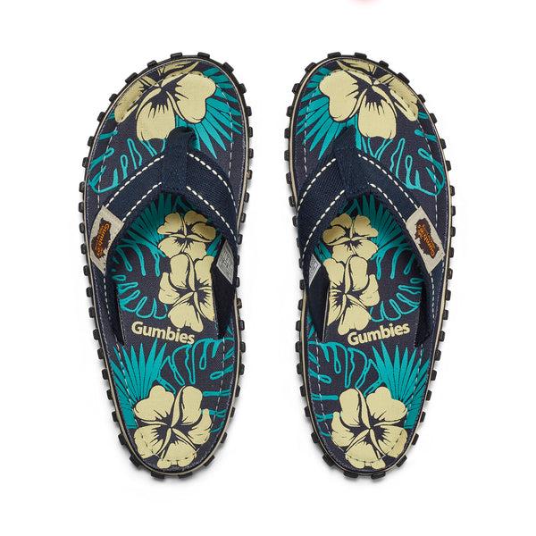 Gumbies Islander Flip-Flops - Men's - Blue Hibiscus