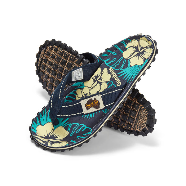 gumbies Islander Flip-Flops - Men's - Blue Hibiscus