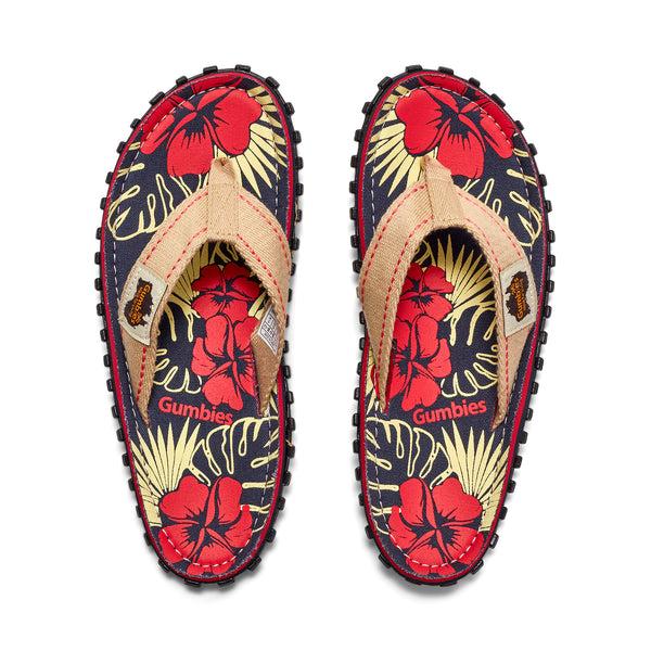 Gumbies Islander Flip-Flops - Men's - Denim Hibiscus