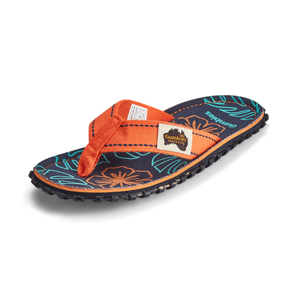 Gumbies Islander Flip-Flops - Men's - Orange Hibiscus