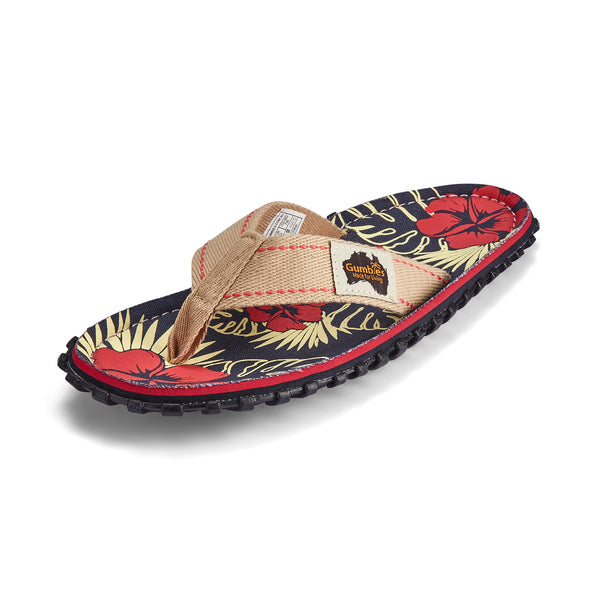 Gumbies Islander Flip-Flops - Women's - Denim Hibiscus