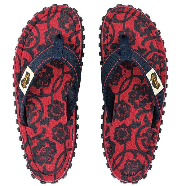 gumbies Islander Flip-Flops - Women's - Red & Blue Rose