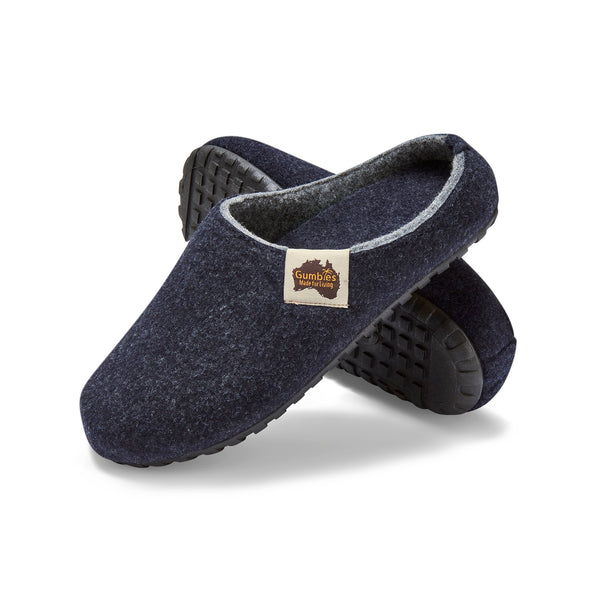 gumbies Outback Slippers - Men's - Navy & Grey