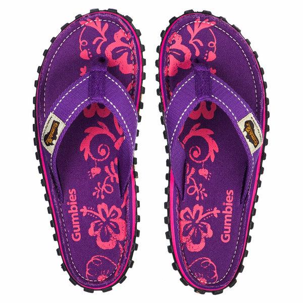 gumbies Islander Flip-Flops - Women's - Purple Hibiscus