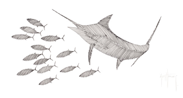 guy harvey Blue Marlin & Skip Jack Tuna Scribble