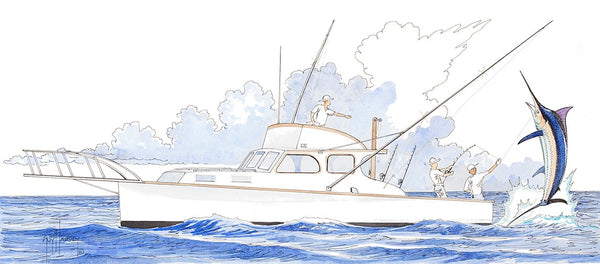 guy harvey Boat & Blue Tall Jump