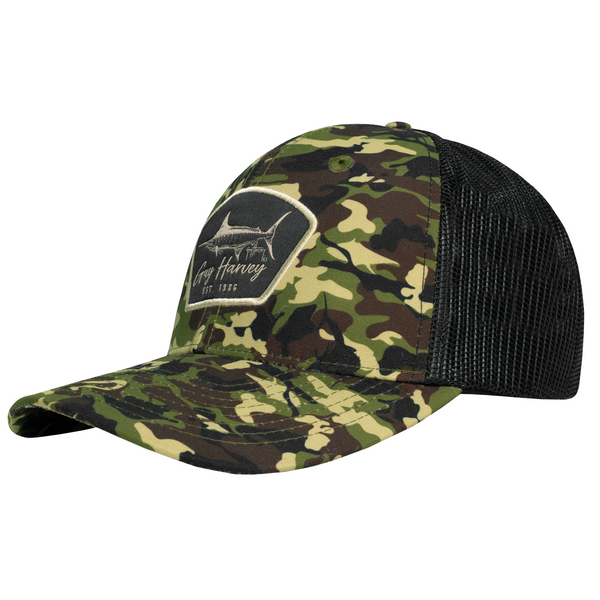 guy harvey Fishy Green Camo Mesh Trucker Hat