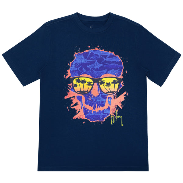 guy harvey Kids Beach Skull Short Sleeve T-Shirt