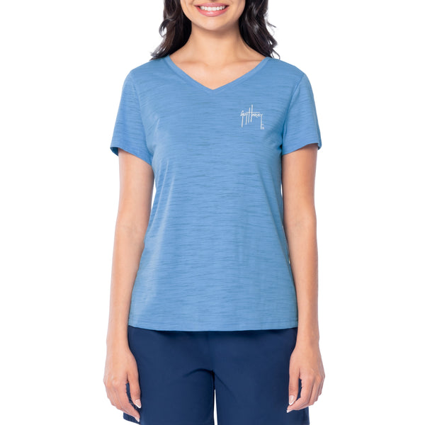 Guy Harvey Ladies Anchored Relaxed V-Neck Top