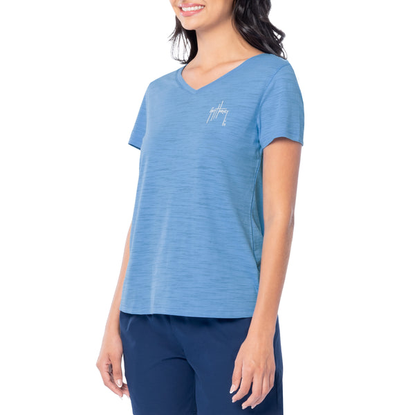 Guy Harvey Ladies Anchored Relaxed V-Neck Top