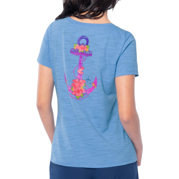 guy harvey Ladies Anchored Relaxed V-Neck Top
