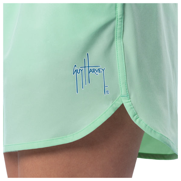 Guy Harvey Ladies Green Solid Short