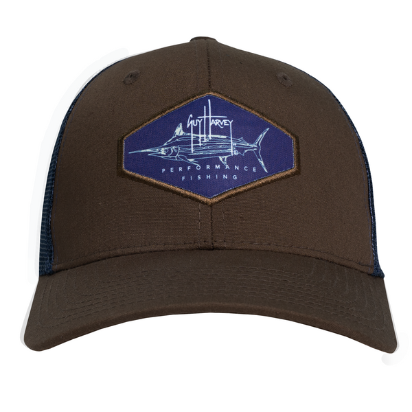 Guy Harvey Marlin Camo Patch Mesh Trucker Hat
