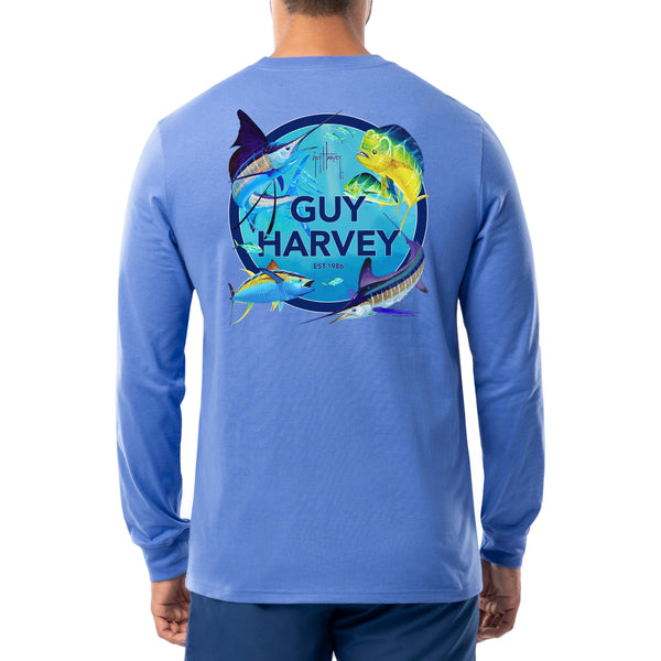 guy harvey Men's Collage Long Sleeve T-Shirt