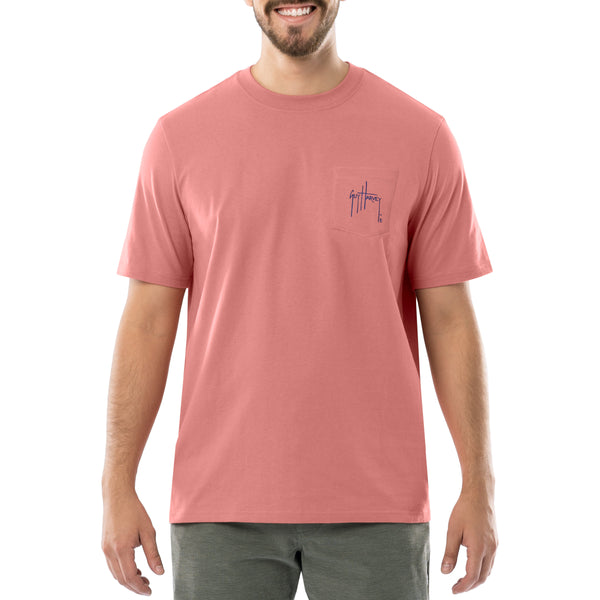 Guy Harvey Men's Core Stencil Pocket T-Shirt