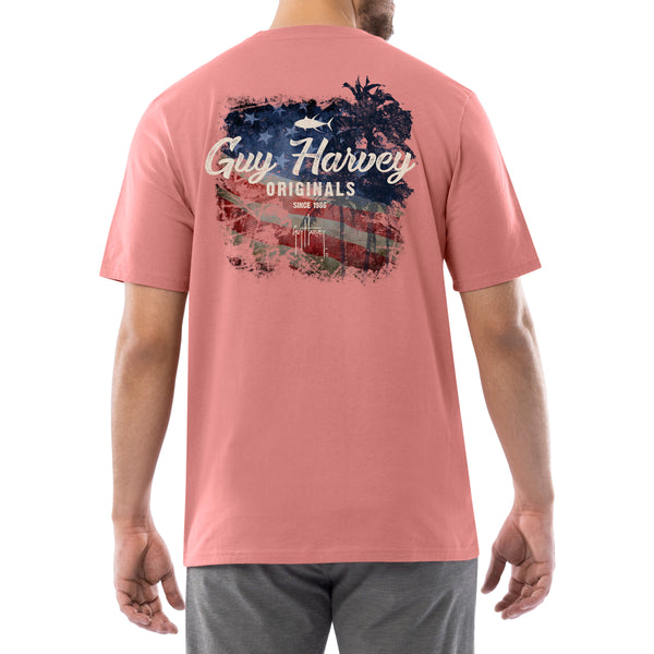 guy harvey Men's Faded Short Sleeve Pocket T-Shirt