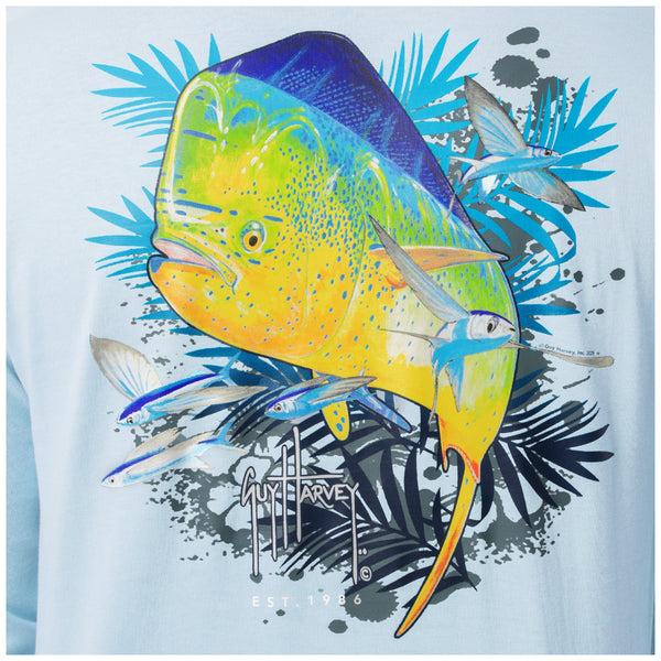 Guy Harvey Men's Mahi Palms Long Sleeve T-Shirt