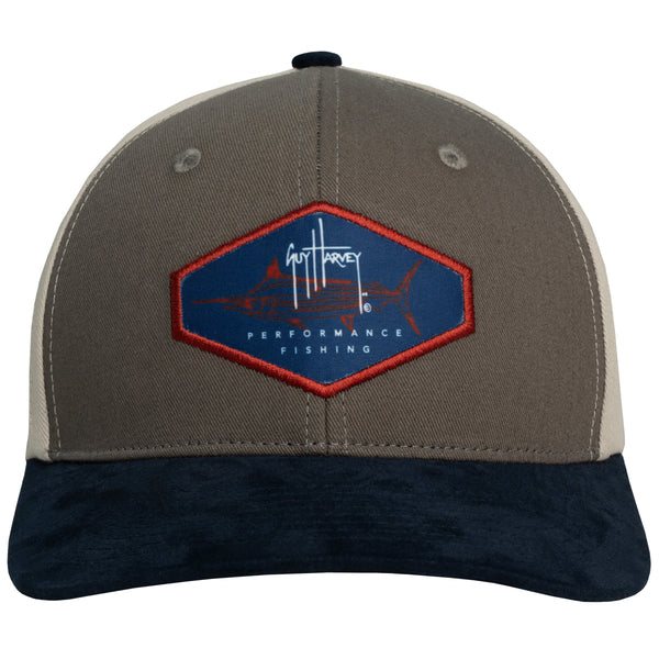 Guy Harvey Men's Marlin Patch Sueded Snapback