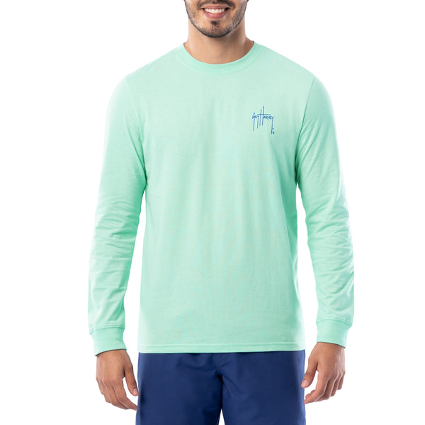 Guy Harvey Men's Palm Silos Long Sleeve T-Shirt