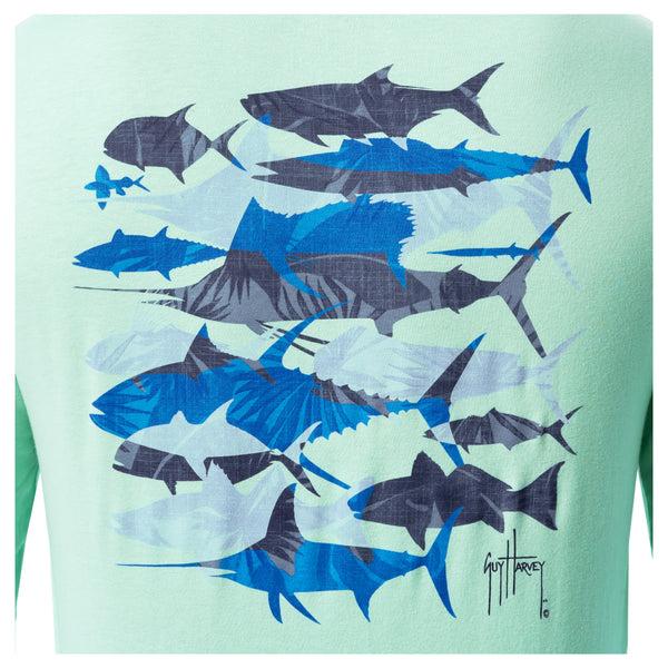 Guy Harvey Men's Palm Silos Long Sleeve T-Shirt