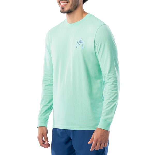Guy Harvey Men's Palm Silos Long Sleeve T-Shirt