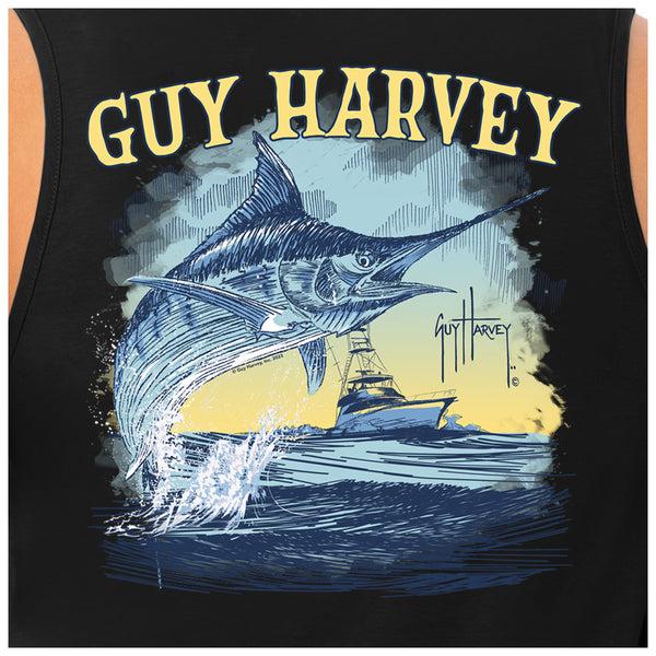Guy Harvey Men's Sketchy Blue Tank Top