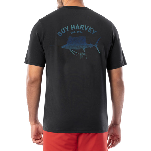 guy harvey Men's Sketchy Fade Pocket T-Shirt
