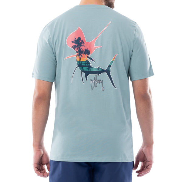 guy harvey Men's Sunset Silhouette T-Shirt