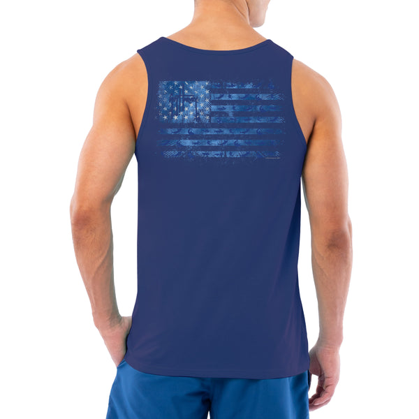 guy harvey Men's Tonal USA Flag Tank Top