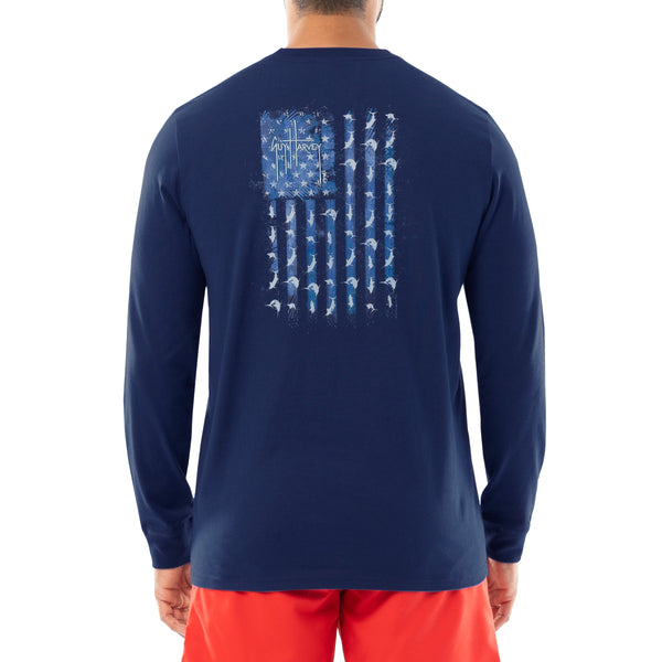 guy harvey Men's Tonal USA Long Sleeve T-Shirt