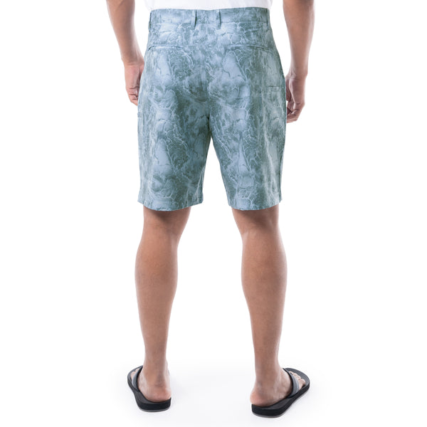 Guy Harvey Mens 9" Ocean Blue Printed Hybrid Short