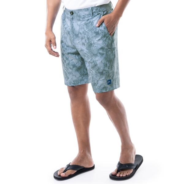 Guy Harvey Mens 9" Ocean Blue Printed Hybrid Short