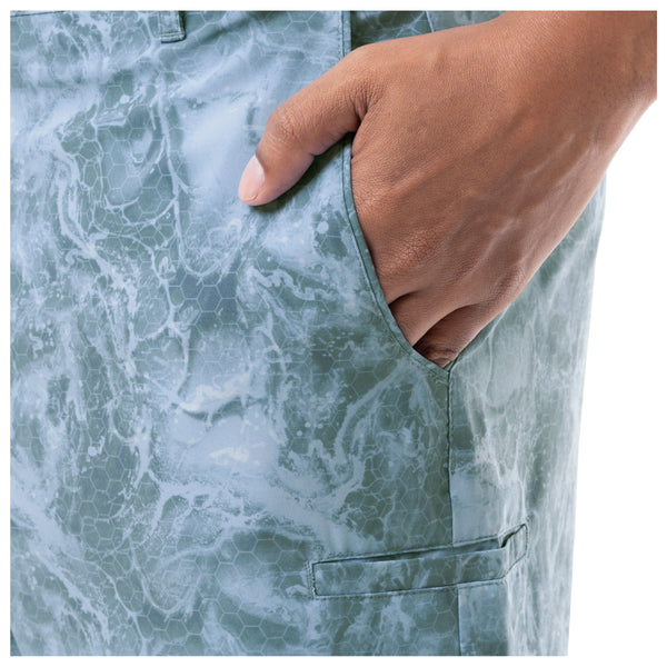 Guy Harvey Mens 9" Ocean Blue Printed Hybrid Short