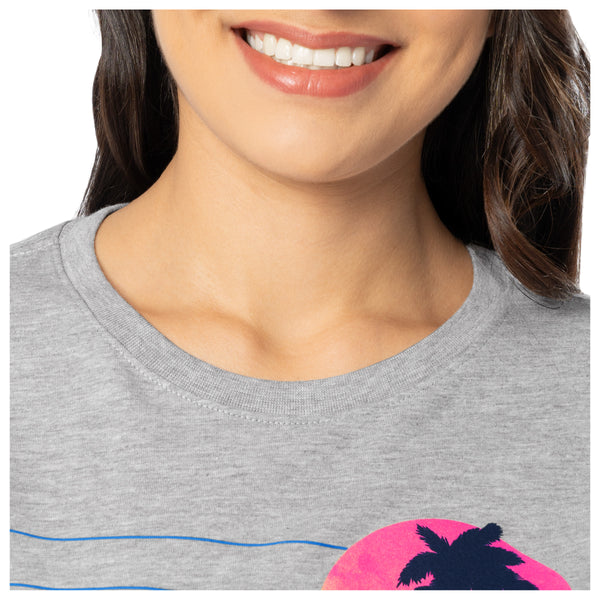 Guy Harvey Ladies Grey Horizon Short Sleeve Crew Neck T-Shirt