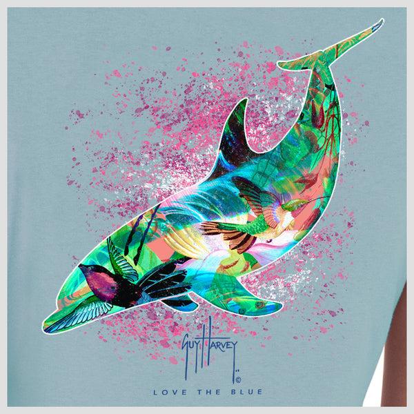 Guy Harvey Ladies LTB Dolphin Short Sleeve V-Neck T-Shirt