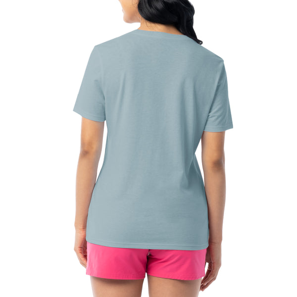 Guy Harvey Ladies Palm And Sun Short Sleeve Crew Neck T-Shirt