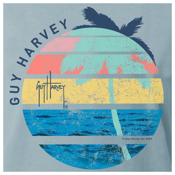 Guy Harvey Ladies Palm And Sun Short Sleeve Crew Neck T-Shirt