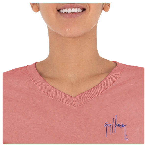 Guy Harvey Ladies Paradise Short Sleeve V-Neck T-Shirt